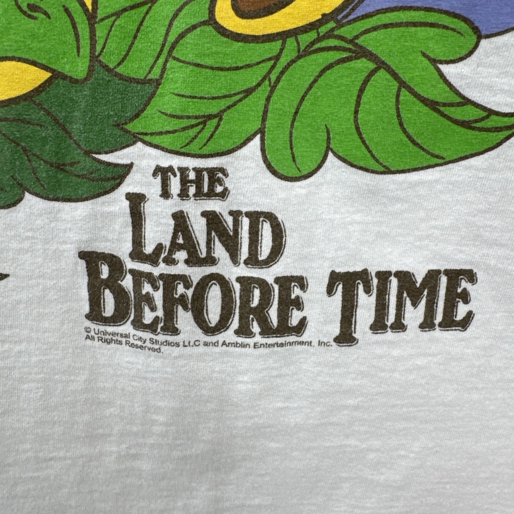 FRUIT OF THE LOOM VTG 90s RETRO MOVIE PROMO BOOK LAND BEFORE TIME T SHIRT SZ L - Picture 5 of 7
